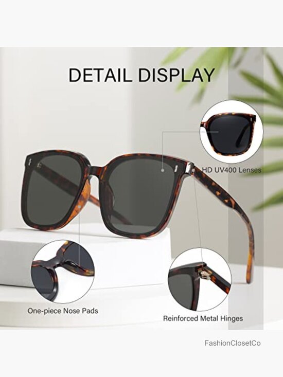Retro Oversized Square Sunglasses UV400 Protection TR90 Frame main image 4